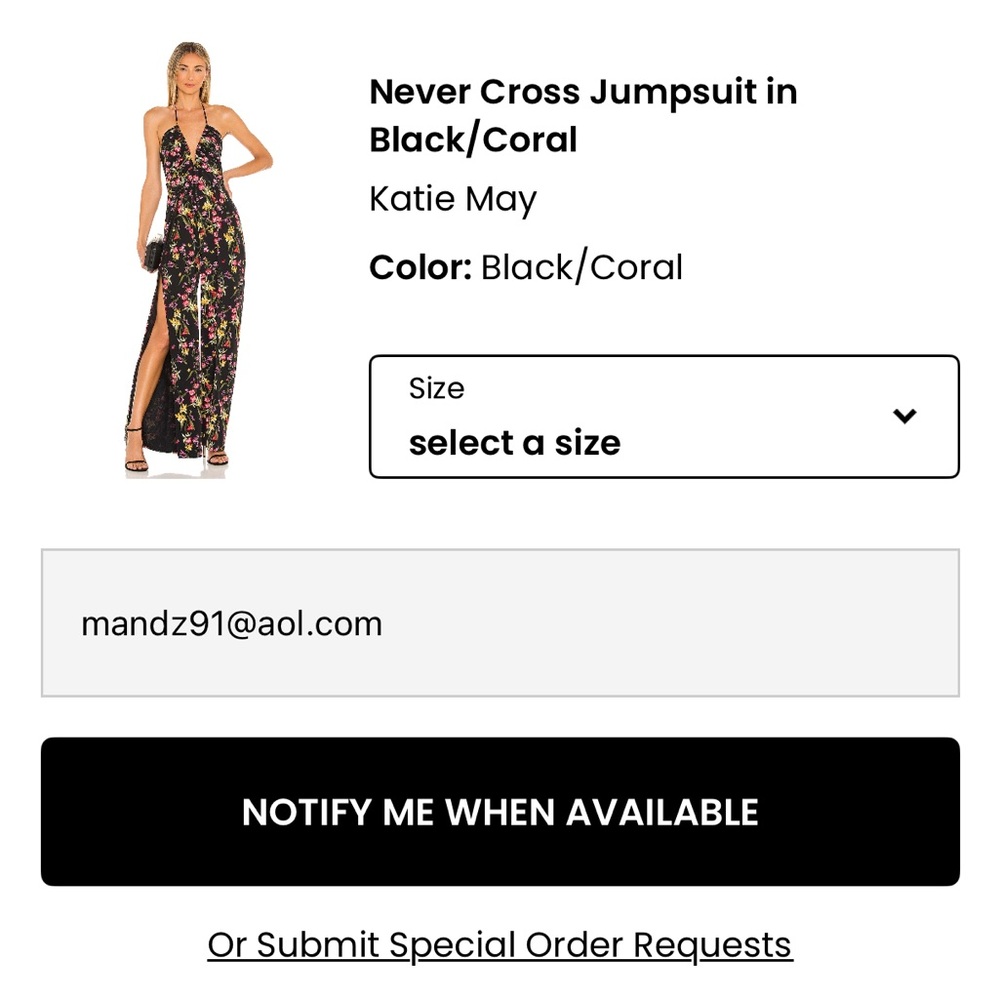 Katie May Black and Coral Floral Jumpsuit